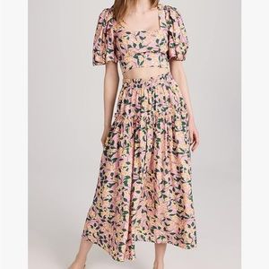 Moon River Floral Skirt and Crop Top Set Size Small